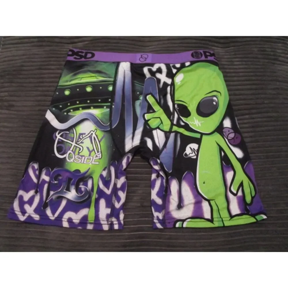 PSD Qside Qrew Only Green Alien Men's Medium Underwear Boxer Briefs